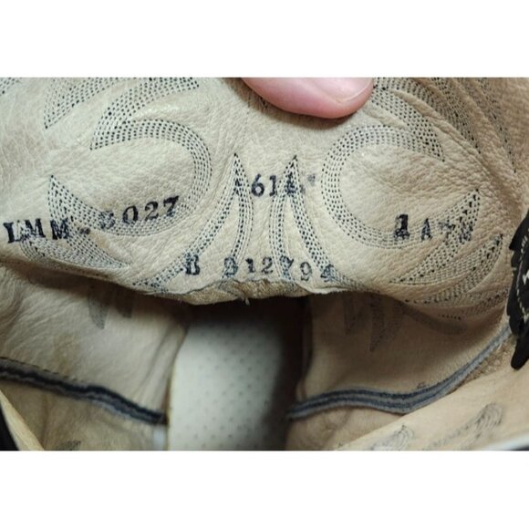 Vtg Larry Mahan Black Leather Cowboy Boots SIze 11 B, made in Texas - Picture 13 of 16